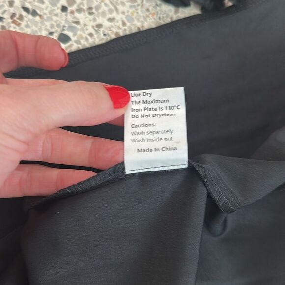 New Commense black midi side slit long sleeve dress small S - Picture 7 of 8